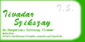 tivadar szikszay business card